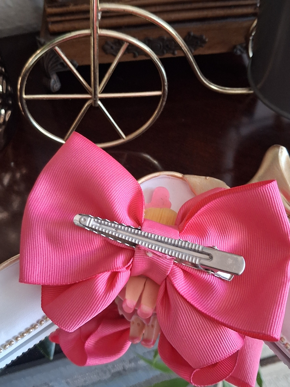 Pink , Light Pink ,White ,navy Blue Girls' Hair Bow Clip - Kids Accessories